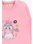 Kız Çocuk Sweatshirt Gözlüklü Unicorn Baskılı 1-4 Yaş, Pudra 3