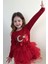 Kız Çocuk Uzun Kollu Tişört Pullu Ay Yıldız 4-14 Yaş, Kırmızı 3