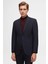 Slim Fit Lacivert Düz Mono Yaka Viskonlu Takim Elbise 1
