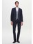 Slim Fit Lacivert Armürlü Takim Elbise Kombinli 2