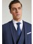 Slim Fit Lacivert Armürlü Mono Yaka Viskonlu Takim Elbise Yelekli 3