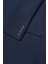 Slim Fit Lacivert Armürlü Mono Yaka Viskonlu Takim Elbise Yelekli 5