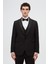 Slim Fit Siyah Düz Damatlık & Smokin Yelekli Takim Elbise 1