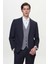 Slim Fit Lacivert Armürlü Takim Elbise Kombinli 1