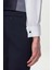 Slim Fit Lacivert Armürlü Takim Elbise Kombinli 5