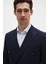 Slim Fit Lacivert Çizgili Kruvaze Takim Elbise 2