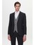 Slim Fit Siyah Armürlü Takim Elbise Kombinli 1