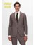 Ds Damat Slim Fit Kahverengi Baskılı Takim Elbise 1