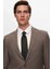 Ds Damat Slim Fit Kahverengi Baskılı Takim Elbise 4