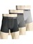 3'lü Erkek Düz Gri Ton Pamuk Boxer Fitted 1