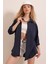 3900 Oversize Uzun Basic Gömlek - Lacivert 5
