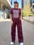 7217 Yuvarlak Taşlı Pantolon Bordo 3