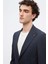 Slim Fit Lacivert Çizgi Desenli Takim Elbise 3