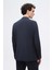Slim Fit Lacivert Çizgi Desenli Takim Elbise 5