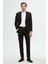 Slim Fit Siyah Düz Sivri Yaka Viskonlu Takim Elbise 2