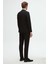 Slim Fit Siyah Düz Sivri Yaka Viskonlu Takim Elbise 5