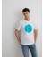 M0612006-620 Beyaz Erkek Regular Mavi Logo T-Shirt 2