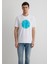 M0612006-620 Beyaz Erkek Regular Mavi Logo T-Shirt 3