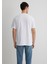 M0612006-620 Beyaz Erkek Regular Mavi Logo T-Shirt 4