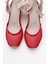 Lıons Kırmızı Fileli Kadın Bilekten Bağlamalı Dolgu Topuk Sandalet 2