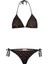 Triko Dokulu Siyah Üçgen Bikini Takım 1