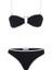 U Aksesuarlı Beyaz Biyeli Siyah Bikini Takım 1