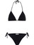 Dokulu Simli Siyah Üçgen Bikini Takım 1