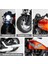 Alev Desenli Farı Yanabilen Müzikli Metal Oyuncak Motor Harley Motorsiklet 14 Cm. 3