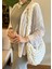 Cluody Bag Cream Baget Kapitone / Krem Quilted Crossbody El Ve Omuz Çantası Boy:27 En:41 Sap:99) 4