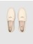 %100 Hakiki Deri Bej Kadın Loafer 4