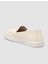 %100 Hakiki Deri Bej Kadın Loafer 5
