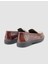 %100 Hakiki Deri Kahverengi Croco Desen Kadın Loafer 3