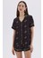 Elucious Desenli Kısa Saten Pijama Takımı 1