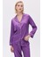 Colorex Saten Eflatun Uzun Pijama Takımı 1