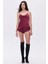 Caché Saten Bordo Degaje Yaka Askılı Kısa Pijama Takım 2