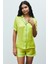 Amoureux Saten Lime Kısa Pijama Takımı 1