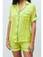 Amoureux Saten Lime Kısa Pijama Takımı 4