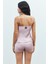 Nuit Tül Detaylı Saten Gül Kurusu Askılı Pijama Takımı 4