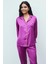 Amour Saten Fuşya Uzun Pijama Takımı 1