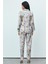 Amour Saten Petit Desenli Uzun Pijama Takımı 5