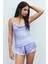 Caché Saten Lila Degaje Yaka Askılı Kısa Pijama Takım 3