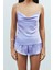 Caché Saten Lila Degaje Yaka Askılı Kısa Pijama Takım 4