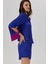 Addria Saks Mavisi Şortlu Saten Pijama Takımı 4