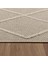 Geometrik Çizgiler Modern Tasarımlar Iskandinav Dokuma Taban Iç ve Dış Mekan Ince Sisal Halı Bej 4