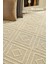 Geometrik Çizgiler Modern Tasarımlar Iskandinav Dokuma Taban Iç ve Dış Mekan Ince Sisal Halı Bej 2