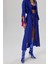 Addria Saks Mavisi Uzun Saten Sabahlık / Kimono 2
