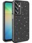 Samsung Galaxy A16 Kılıf Kamera Korumalı Simli Lüks Sah Koton Kapak - Siyah 1