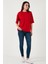 Streç Oversize Fit Bisiklet Yaka T Shirt Bayan T Shirt 5865911 2