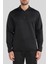 Regular Fit V Yaka Erkek Sweatshirt Siyah 1
