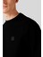 Relaxed Fit Uzun Kollu Logolu Erkek Sweatshirt Siyah 2